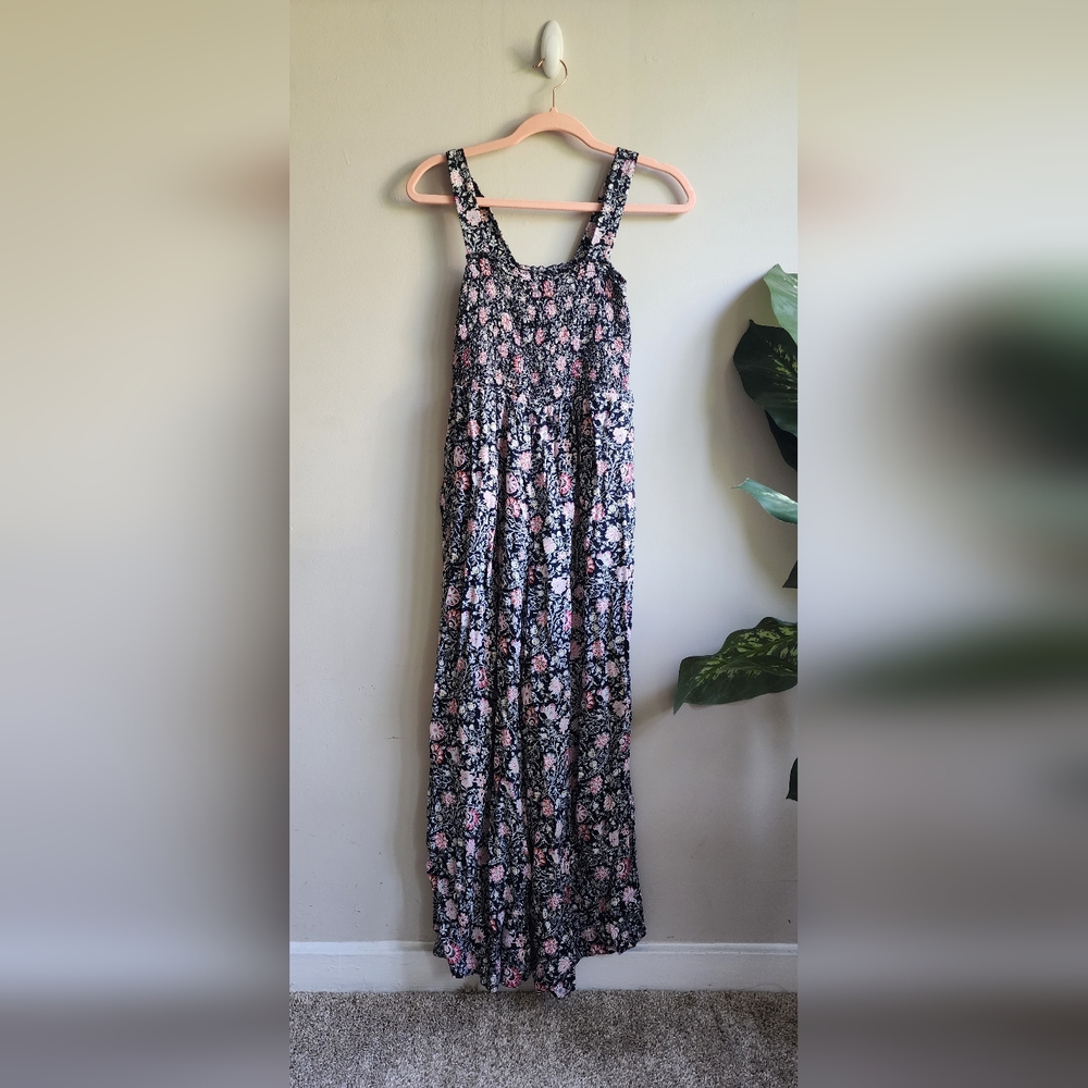 Loft smocked top wide leg jumpsuit Size S